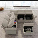 Belffin Modular Sectional Sofa with Storage Seats Velvet L Shaped Corner Couch Convertible Sectional Sofa with Chaise (Grey, L Shape-1)… by CozyNest Decor