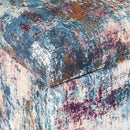 Adeco 18 Inch High Cube Ottoman Storage, Linen Chair Foot Stools, Upholstered Vanity Stool with Hinged Lid, Solid Wood Legs by CozyNest Decor