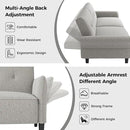 89” Futon Sofa Bed, Linen Comfy Futon Couch Bed with 2 Square Pillows, Convertible Sleeper Sofa with Adjustable Backrest& Armrests, Modern Loveseat Sleeper for Living Room, Bedroom, Light Gray by CozyNest Decor