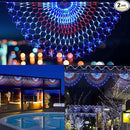 Family Patriotic American Flag String Lights - 250 LED Half Fan Shaped Outdoor Waterproof Lights, 4th of July Decorations, Independence Day, Memorial Day, USA 2pcs by GreenHaven Gardens