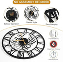 20inches/50cm Wall Clocks Roman Numeral Battery Powered No Ticking Silent Modern Unique Metal Wall ClocksSuitable Living Room Kitchen Bedroom Fireplace Office Farmhouse by CozyNest Decor