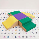 ECR4Kids SoftZone Junior Mix n' Match Step, Beginner Playset, Green, 2-Pack by TinyTreasures Baby Boutique