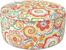 LVTXIII Indoor/Outdoor Inflatable Ottoman, All Weather Round Footrest Stool D21”x H9”, Portable for Patio Garden Camping or Home-Flower Multi