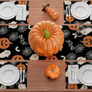 XCHI Boo Spooky Ghost Pumpkin Halloween Table Runner Burlap Table Decoration for Home Kitchen Dining Dinner Indoor Holiday Farmhouse Decor 13x48 Inch by CozyNest Decor