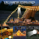 Camping String Lights, 4 in 1 Quick Storage 32.8FT Rechargeable Tent Lights with 6 Modes Hanging Waterproof Camp Lamp Camping Essentials for AwnTent Hiking Garden Bedroom Festival (Warm White)-2Pack by GreenHaven Gardens