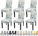 JQinHome Pattern Chair Covers for Dining Room Set of 6, High Stretch Removable Washable Parsons Chair Slipcover for Home Party Hotel Wedding Ceremony (Flowering Butterflies,6PCS) by CozyNest Decor
