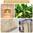 Hand-Woven Rattan Pendant Light, 11.8" Bohemian 1-Light Natural Wicker Hanging Lighting Fixture Ceiling Farmhouse Basket Hanging Lamp Chandelier for Kitchen Island, Living Dining Room by GreenHaven Gardens
