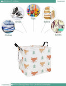 FANKANG Square Nursery Hamper Storage Bins Canvas Laundry Basket Foldable with Waterproof PE Coating Storage Baskets Gift Baskets for Children, Office, Bedroom, Clothes（Square-Fox） by TinyTreasures Baby Boutique