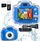 Kids Camera Waterproof Underwater Camera for 3-12 Year Old Boys Girls 2 Inch IPS Screen 1080P HD Digital Kids Video Camera Indoor Outdoor Action Cameras Best Christmas Birthday Gifts Dark Blue by TinyTreasures Baby Boutique