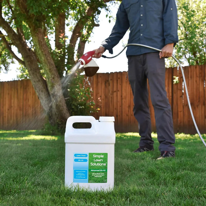 Advanced 16-4-8 Lawn Fertilizer - Liquid Lawn Food Spring & Summer Concentrated Spray - Any Grass Type- Fish and Seaweed Kelp- Balanced NPK - Simple Lawn Solutions (2.5 Gallons), photo 5 of 6