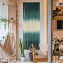 Macrame Wall Hanging Green Boho Handmade Ombre Wall Art Decor for Living Room Bedroom Fiber Art 15''W*43''L by CozyNest Decor