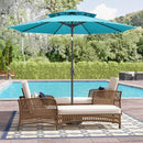 9ft Outdoor Patio Umbrella - 2 Tiers Table Umbrella Waterprool UV Protection, Sombrillas de Patio with Push Button Tilt&Crank, Sun Umbrella for Pool, Porch, Garden, Backyard(Sky Blue) by GreenHaven Gardens