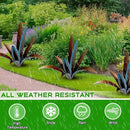 DIY Metal Agave Plant Art Yard Tequila Art Sculpture, Tequila Rustic Garden Sculpture Statue Outdoor Decor,Agave Metal Plants for Yard, Garden Lawn Ornaments (9 Leaves -Blue) by GreenHaven Gardens
