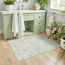 Sage Small Area Rug 2x3 Throw Rug for Entryway Bathroom Kitchen, Non-Slip Low-Pile Washable Distressed Modern Boho Floor Carpet for Laundry Room, Indoor Washstand Vanity Front Mat 24x36 Inch by TinyTreasures Baby Boutique