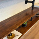 ROGMARS Industrial Pipe Wall Shelves Pipe Shelving with Real Wood Plank,70 Inches Floating Shelves for Wall Farmhouse Pipe Book Shelves Dark Brown 3Tier for Kitchen,Living Room Decor and Bar Shelving by CozyNest Decor