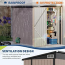 4x8 FT Metal Outdoor Lean to Storage Shed, Lean to Garden Shed Utility Tool Shed, Heavy-Duty Outdoor Metal Wall Side Storage Sheds by GreenHaven Gardens