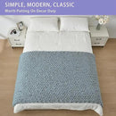 Bigacogo Chunky Knit Throw Blanket for Couch, 40x80 inches, 100% Hand Knitted with Thick Jumbo Chenille Yarn, Cozy Soft Large Rope Knot Cable Crochet Blankets for Sofa Bed Living Room, Dusty Blue by CozyNest Decor