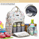 Diaper Bag Backpack, Diaper Bags for Baby Girls Boys, Baby Bags for Moms Dads, Nappy Changing Bag with Insulated Pockets,Multi-functional Waterproof Backpack with Stroller straps-Beige Flowers by TinyTreasures Baby Boutique