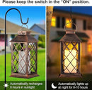 2 Pack Solar Lantern Outdoor Waterproof Garden Decor Hanging Lanterns Birthday Gifts for Women Mom 11" LED Flickering Flameless Candle Christmas Table Lights for Yard, Patio, Porch, Backyard by GreenHaven Gardens