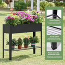 Raised Garden Bed, Elevated Planter Black Metal Plant Box with Legs Standing Garden Stand Drainage Holes Black (Black 40" L x 11" W x 31" H) by GreenHaven Gardens