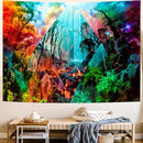 Delur Forest Tapestry Waterfall Mountain Rainforest Sunset Nature Tree Tapestry Wall Hanging Scenic Tropical Landscape Natural Sunrise Headboard for Bedroom Living Room Home Decor (59.1" x 78.7") by CozyNest Decor