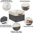 SIMPLE HOUSEWARE Large Fabric Storage Bin, 15" x 11" with Leather Like Handles, 3 Pack, Dark Gray by CozyNest Decor