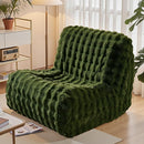 Modern Bean Bag Chair, Large Bean Bag Couch for Adults with Memory Foam Filled, Soft Faux Bunny Fur Lazy Chair for Living Room Bedroom Dorm Apartment, No Assembly Required, Green by TinyTreasures Baby Boutique