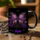 Hyturtle Personalized Purple Butterfly Mug - Butterfly Gifts For Women Lovers - Animal Gift For Bird Lover Her - Bird Gifts For Mom on Mother Day - Custom Name Coffee Cup Ceramic Mug 11 Oz 15 Oz by CozyNest Decor