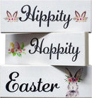 JennyGems Easter Bunny Decor 3pc Wooden Block Set, Tiered Tray, Wreath and Tabletop Decor for Easter Decorations by CozyNest Decor