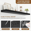fuqing Floating Shelves for Wall, Bathroom Shelf Wall Mounted for Storage, Shelves with Invisible Bracket for Bedroom, Kitchen, Living Room, Farmhouse Small Book Shelf, 48 Inch Set of 2, Black by CozyNest Decor