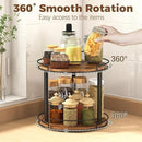 LAMU 10.2'' Wood Lazy Susan Turntable Organizer for Cabinet, 2 Tier Lazy Susan Spice Rack Organizer for Kitchen, Table Top, Countertop, Pantry, Medicine Organizer by CozyNest Decor