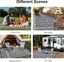OLANLY Outdoor Rug Waterproof 8x10 ft Clearance, Reversible Outdoor Plastic Straw Rug with Floral Pattern, RV Mat for Patio, Camping, Balcony, Deck, Backyard, Black & White by CozyNest Decor