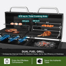 Brand-Man Propane Gas and Charcoal Grill Combo,Grill and Griddle Combo Dual Fuel BBQ Grill with Dual Lids for Outdoor Barbecue, Black by GreenHaven Gardens