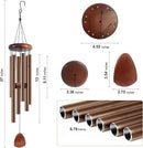 Large Aluminium Wind Chimes 37 Inches to Create a Zen Atmosphere Suitable for Outdoor, Garden, Patio Decoration. Classic Wind Chimes with Wind Catcher Suitable as A Gift for Unisex(Coffee) by CozyNest Decor