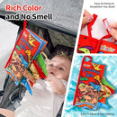Jollybaby Baby Books 0-6 Months, Touch and Feel Crinkle Soft Cloth Books for Infants Babies, Toddler Early Educational Interactive Stroller Sensory Toys, Baby Girl & Boy Gift(Dinosaur Tails) by TinyTreasures Baby Boutique