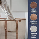 CleverMade Collapsible Laundry Tote - LUXE Mocha 2-Pack 50L - Foldable Storage Organization Container for Clothes Laundry Room Storage Solution by CozyNest Decor