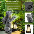 Solar Garden Outdoor Statues Rabbit with Solar Lantern,Outdoor Bunny Figurines Decorations,Lawn Decor Bunny Statue for Patio, Balcony, Yard Ornament,Unique Housewarming and Easter Gifts by GreenHaven Gardens