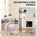 JOYMOOP Black Broom and Dustpan Set with 56” Handle, Upright Angle Design for Pet Hair and Hard Floor Sweeping by CozyNest Decor
