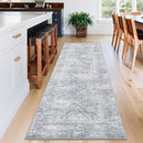COZYLOOM 2x8 Runner Rug for Living Room, Kitchen Modern Washable Distressed Accent Carpet with Non-Slip Backing, Ultra-Soft Contemporary Geometric Floor Mat, Bedroom, Grey by TinyTreasures Baby Boutique