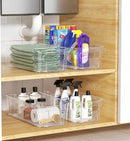 Clear Fridge Organizer, Refrigerator Organizer Bins with Handle, Freezer, Kitchen Cabinet, Pantry Organization, BPA Free Fridge Organizers (12.4 inch 4 Pack) by CozyNest Decor