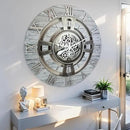 The Gears Clock Real Moving Gear Wall Clock England Line (Silver Grey, 24 inches (60 cm)) by CozyNest Decor