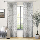 Pinch Pleated Floral Linen Curtains 2 Panels Elegant Light Filtering Privacy Drape,60 Inch Wide by 84 Inch Long Curtains Suitable for Living Rooms and Bedrooms by CozyNest Decor
