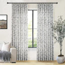 Pinch Pleated Floral Linen Curtains 2 Panels Elegant Light Filtering Privacy Drape,60 Inch Wide by 92 Inch Long Curtains Suitable for Living Rooms and Bedrooms by CozyNest Decor