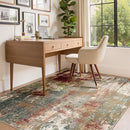 Washable Area Rugs 4'x6' Non-Slip Modern Abstract Soft for Living Room Entryway Bedroom Nursery, Print Pattern, Brown Rust Red Multi by TinyTreasures Baby Boutique