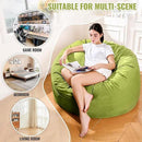 4FT Bean Bag Chair: Bean Bag with Velvet Cover, Fluffy and Comfy Bean Bag Chairs for Adults and Kids, Bean Bag Sofa Filled with High-Density Sponge for Gaming (Mint Green) by CozyNest Decor