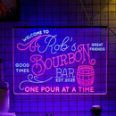 Personalized Bourbon Bar Signs with Your Name for home wall light up with personalized pub name, man cave accessories, beer themed neon customizable lighted sign by CozyNest Decor