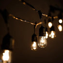 Hometown Evolution, Inc. 50 Foot E26 Commercial Outdoor String Lights with 25 Suspended Sockets and S14 Clear Bulbs for Weatherproof Heavy Duty Vintage Outside Lighting by CozyNest Decor