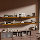 IAE Walnut Floating Wall Shelves 72 inch, Bathroom Shelves Wall Mounted,Invisible Shelves Floating Kitchen Shelves,Wooden Wall Shelves with Brackets for Living Room Wall Mounted,Easy Install,Set of 2 by CozyNest Decor