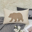 Lumbar Pillow Covers 12x20 Inches Bear Decorative Cotton Linen Throw Lumbar Waist Embroidered Cushions Covers for Couch Sofa Bedroom (Khaki) by CozyNest Decor