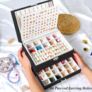 Earring Jewelry Box for Women Girls Stud Organizer, 5 Layers Black Jewelry Organizer Box With Lock Earring Holder Organizer Ring and Necklace Jewelry Box with Earrings Holder for Women Girls by TinyTreasures Baby Boutique